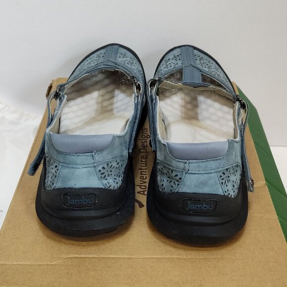 Jambu Creek Denim Daffodil Classic T-Strap Flats Mary Janes 8.5M Adjustable EUC - Picture 8 of 12